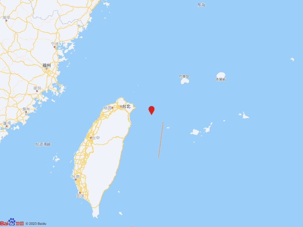 中国台湾地区（北纬24.85度，东经122.49度）发生4.1级地震